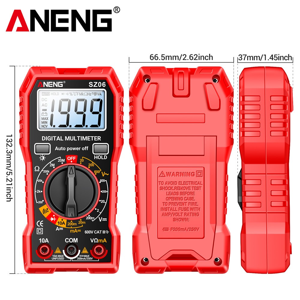 Digital Multimeter Voltmeter SZ06 AC DC Ammeter Ohmmeter Volt Meter Tester Ohm