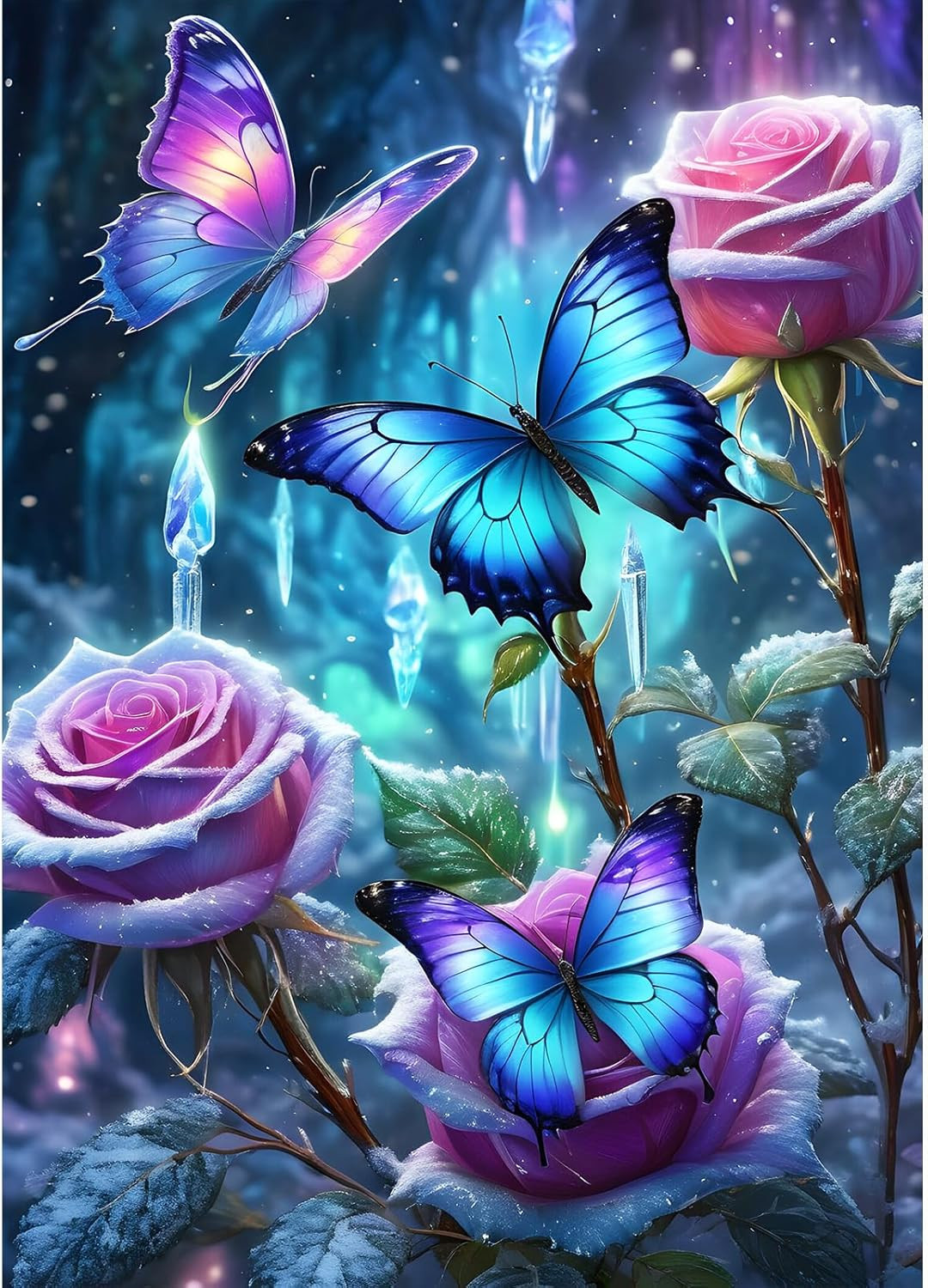 Butterfly Diamond Painting Kits for Beginners Adults,5D DIY Roses Diamond Art Ki