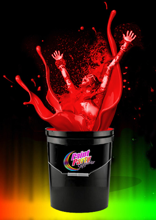 5 Gallon Washable Neon Red UV Glow Party Paint - Blacklight Paint