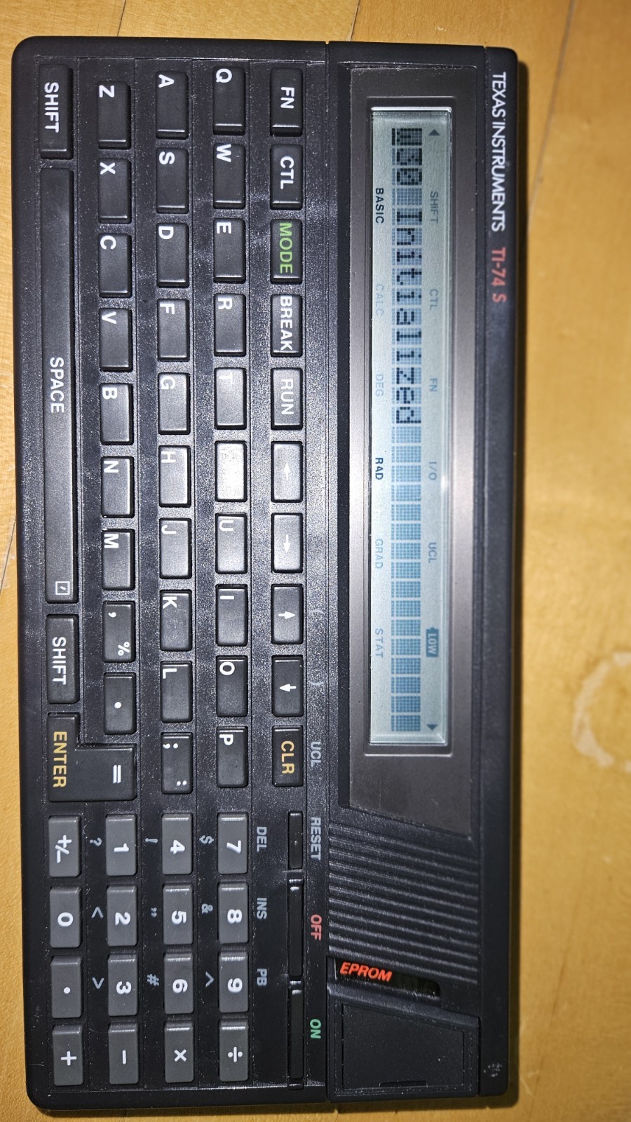 Texas Instruments TI-74S Vintage Handheld Computer w/ EPROM Ultra-Nav Case