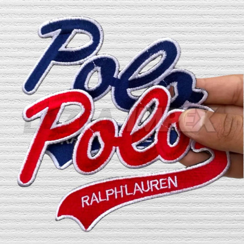 Polo Ralph Embroidered Patches sew/Iron on 5" Size Red& Blue Polo Logo Patch