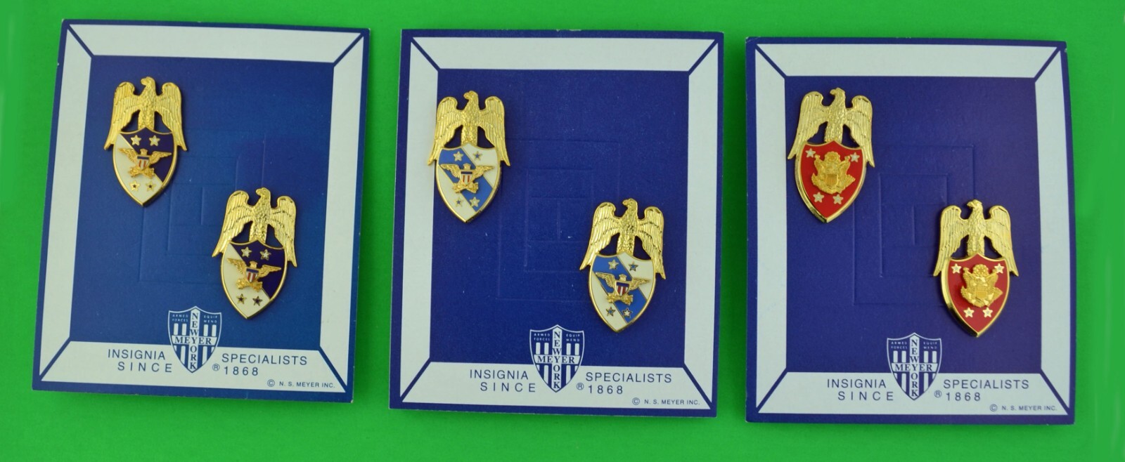 3 Pairs - Army Aide de Camp Collar Insignia Secretary Army, Chief of Staff & VCS