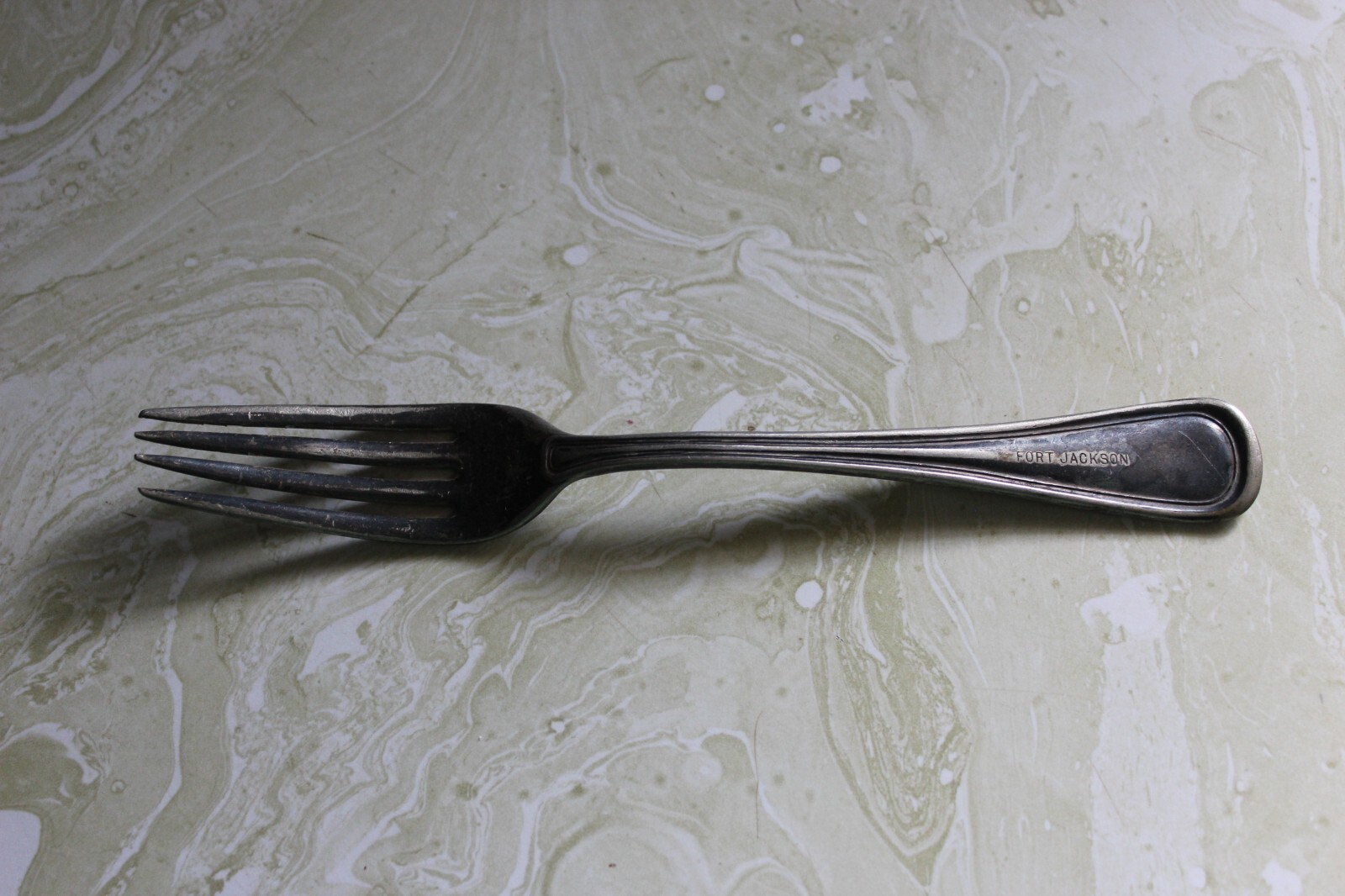 AS FOUND, SILVER PLATED FORK FROM FORT JACKSON, SOUTH CAROLINA
