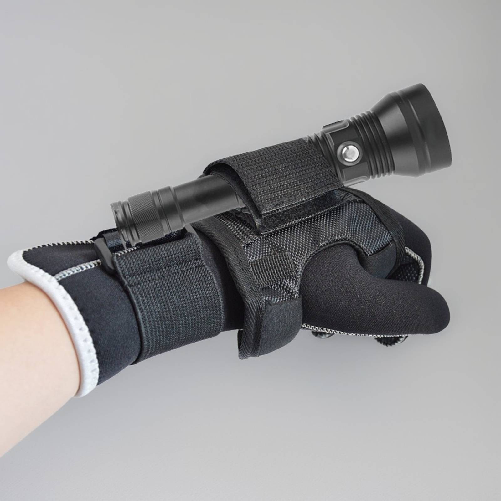Wrist Flashlight Holder Hook-and-Loop Fastener Diving Flashlight Glove