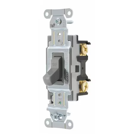 Hubbell Wiring Device-Kellems Csb120gy Wall Switch, 20A, Gray, 1 Hp, 1-Pole