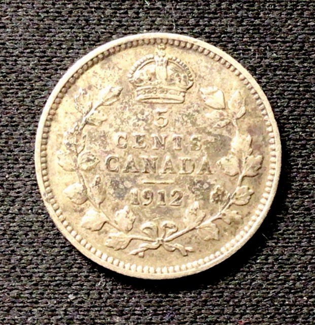 1912 Canada Silver! 5 Cents! ENN Coins!