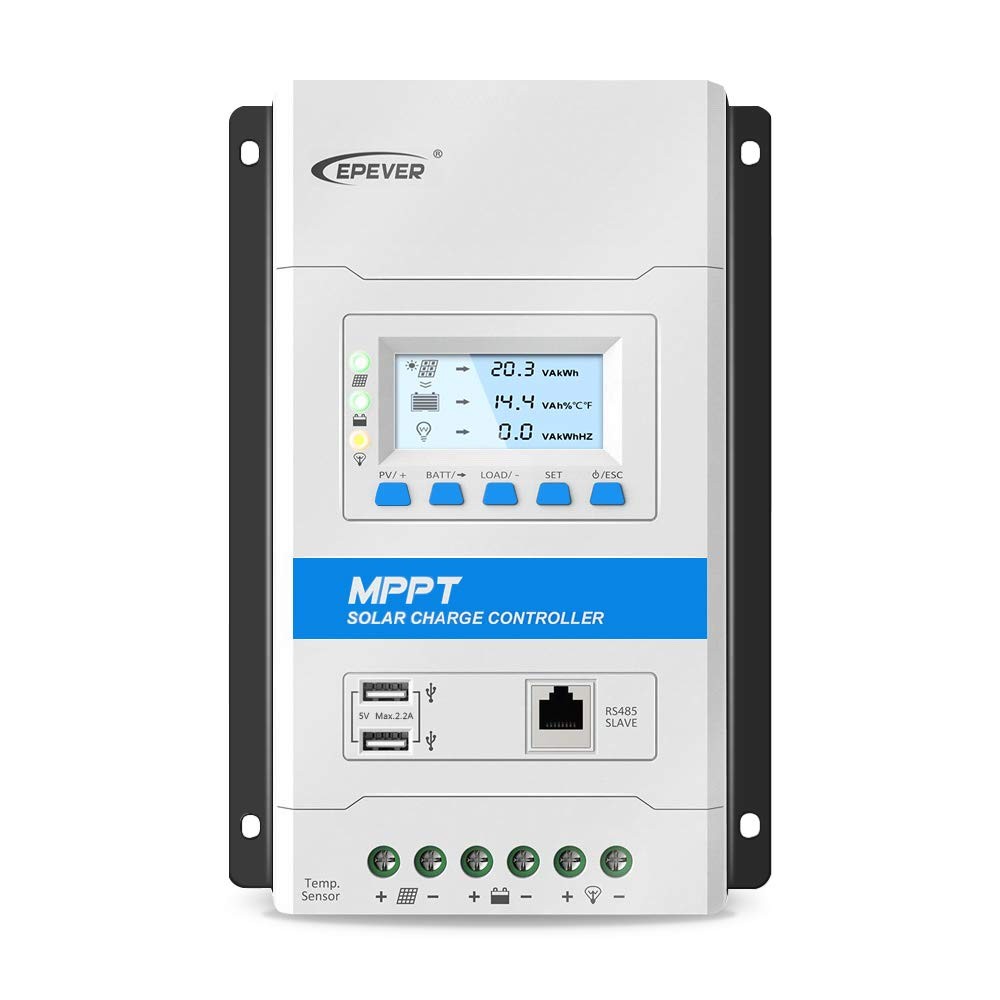 Epever 30A Mppt Solar Charge Controller 12V/24V Auto Working Max Pv 100V
