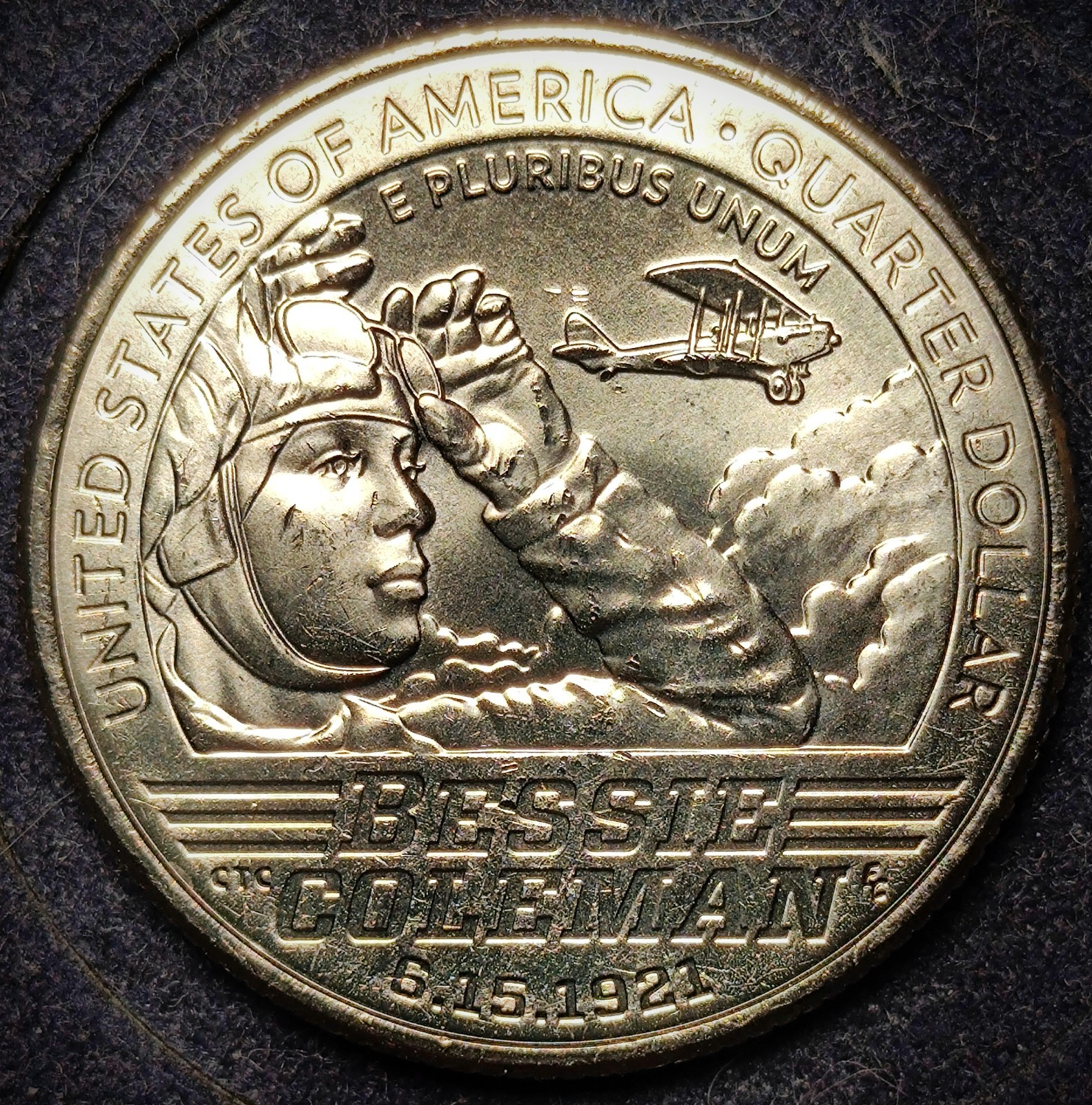 2023-P Bessie Coleman Gouges on obverse circulated Error