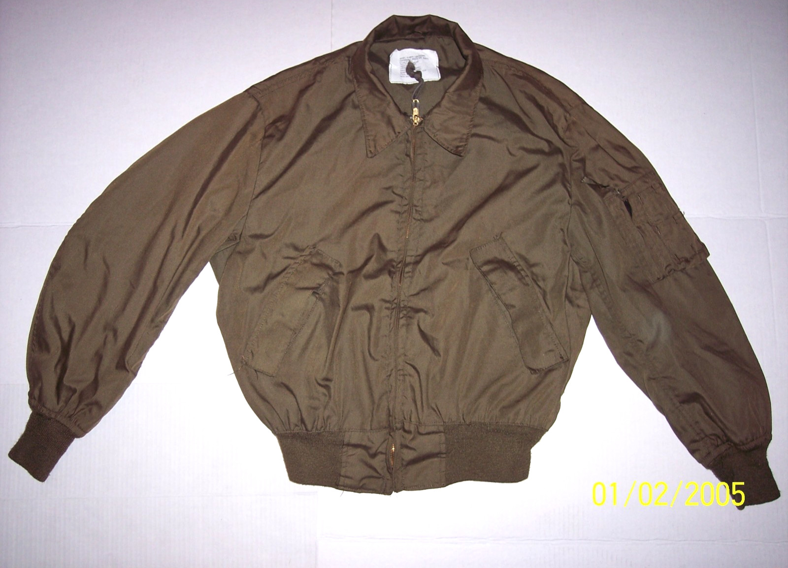 US Military Vintage Flight Jacket Men Green, Cold Weather Large Reg Very Good