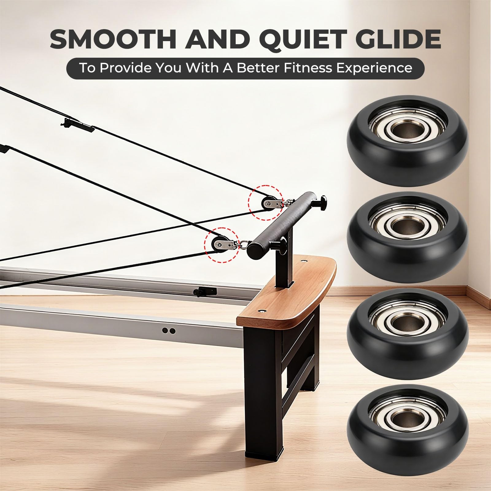 Roller Wheels for Aero Pilates Reformer, Replacement Roller Wheels for Pilate...