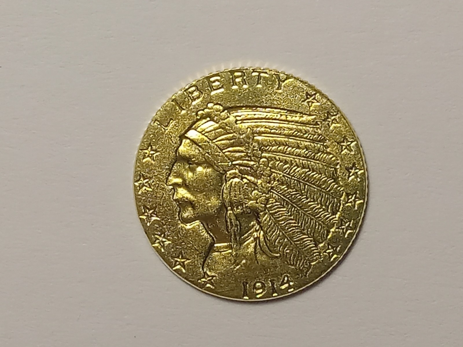 US 1914 $5 Indian Head Golden Exonumia Fantasy Token