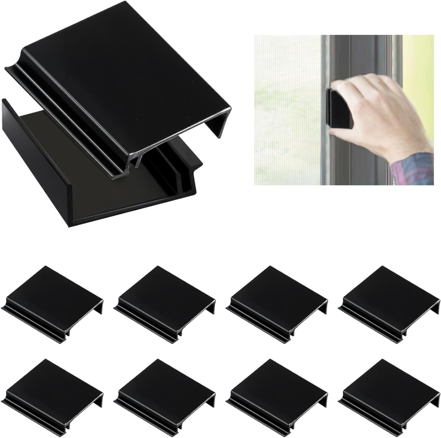 10 Pack Window Screen Pull Tabs, Lift Tabs Replacement Black
