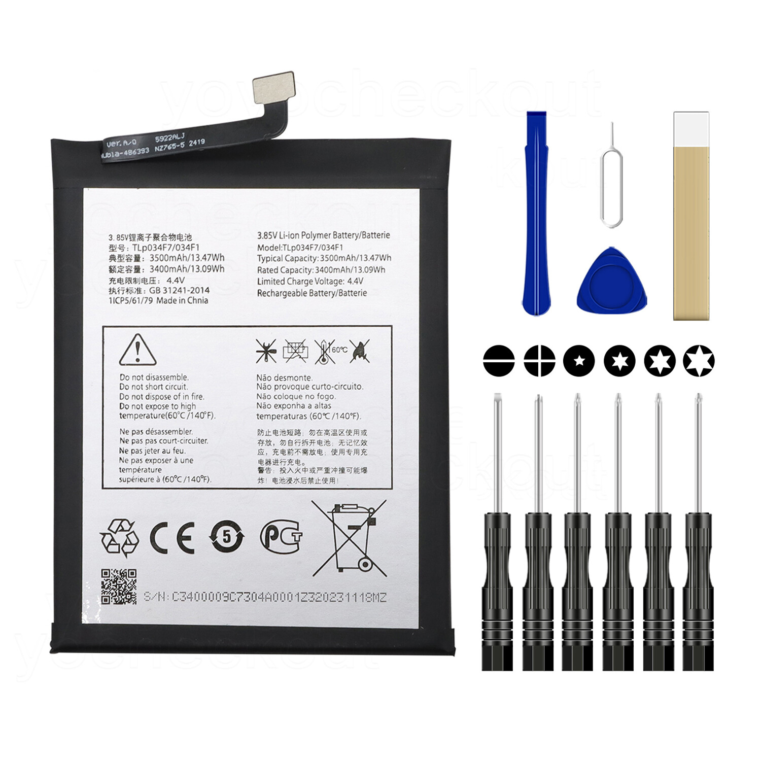 For T-Mobile Revvl 4 5007Z Battery TLp034F1 TLp034F7 Replacement Tool