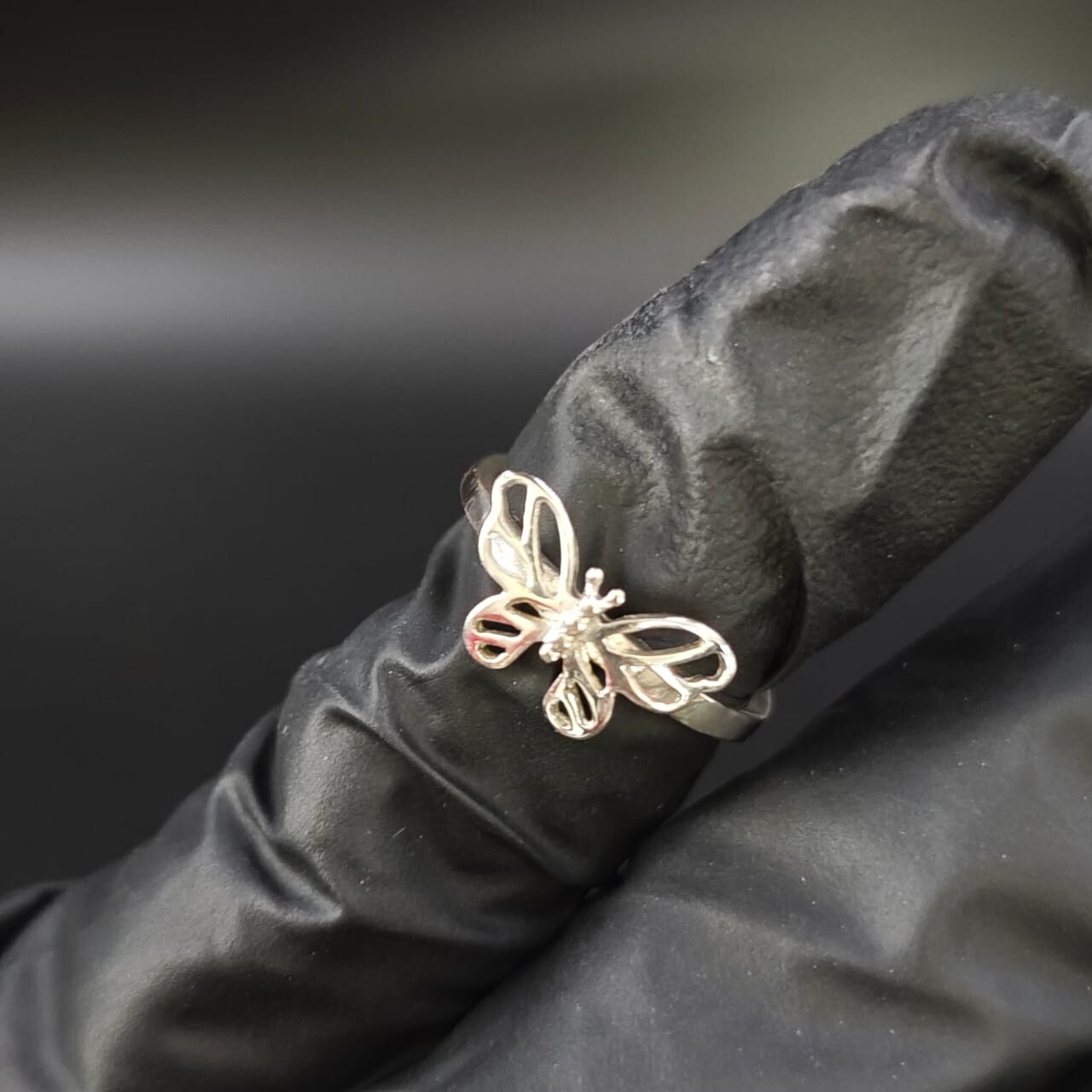 Thanksgiving Gift For Wife Adjustable Butterfly Toe Ring Solid Metal 925 Silver