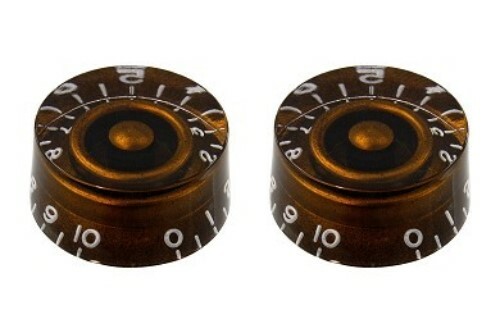 NEW - Guitar Speed Knobs (2), Vintage Numbers - BROWN