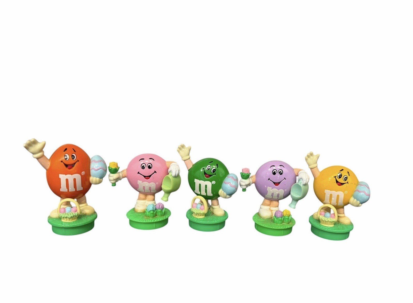 Vintage 90s M&M’s Easter Candy Tube Toppers /Cake Toppers: Lot Of 5