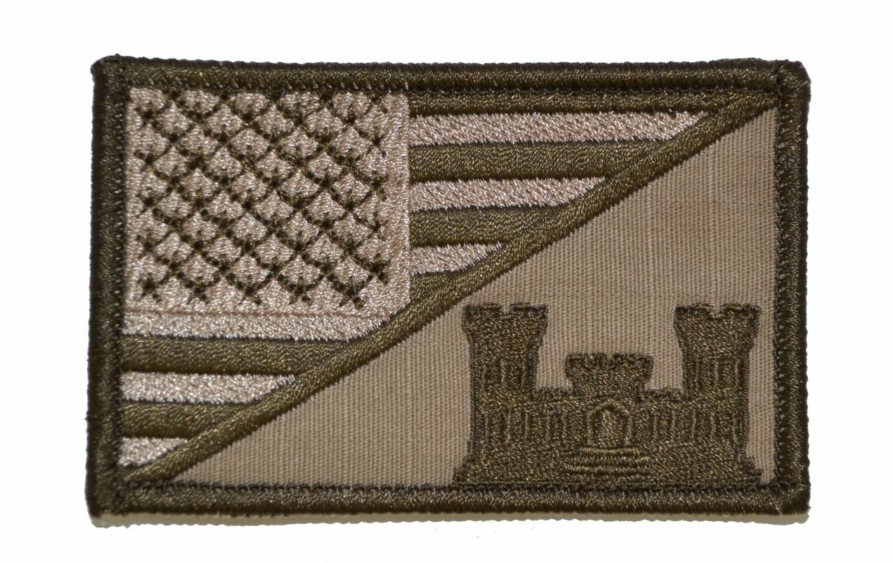 Army Engineer Castle USA Flag - 2.25x3.5 Patch