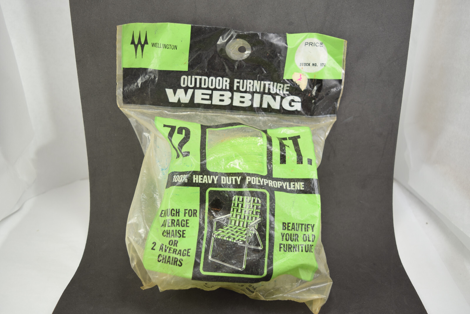 Wellington Lawn Furniture Re-Web Kit 72' x 2.25" Green w/ Stripes Heavy Duty