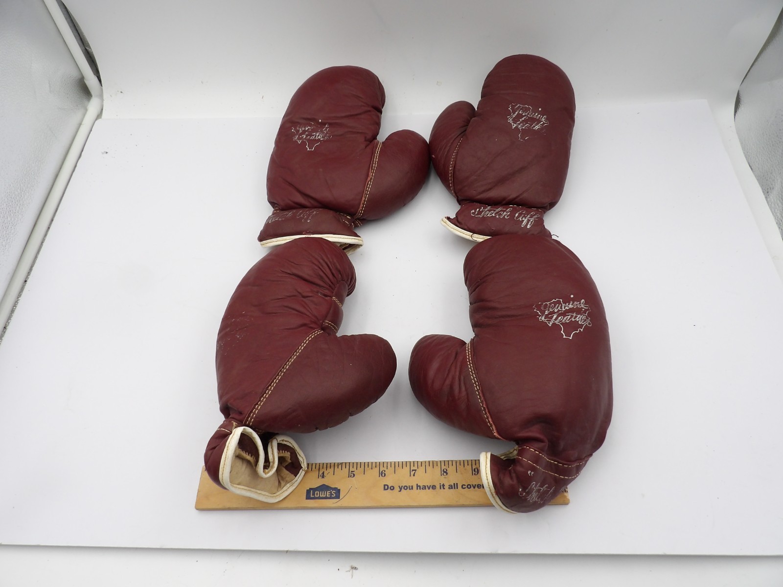 Two pair Childrens Leather Boxing Gloves Sears Label