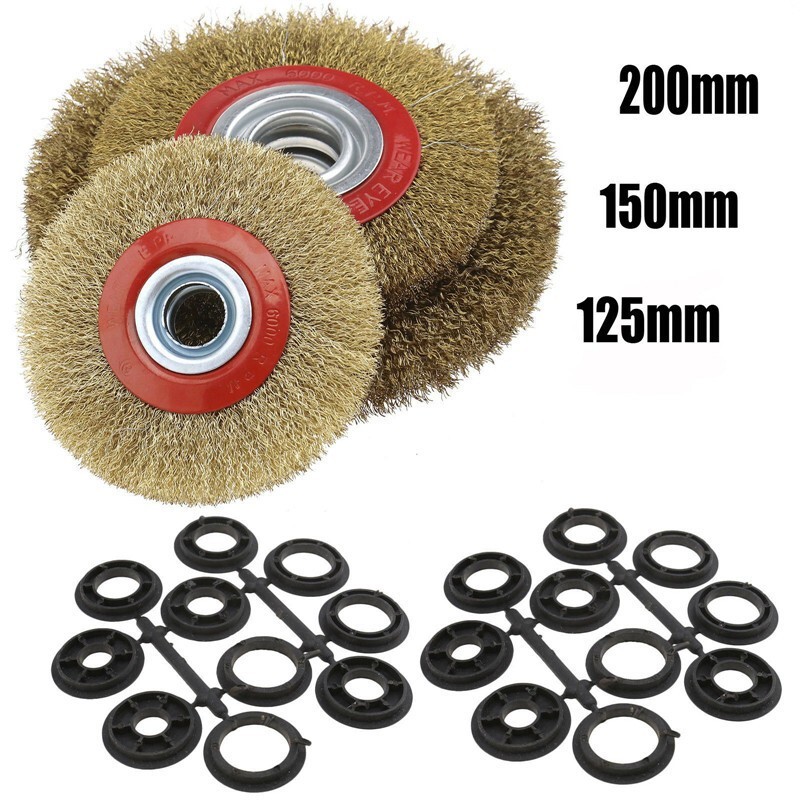 5 6 8 Inch Wire Wheel Bench Grinder Wire Brush Disc With Reducer Bushing Adapter
