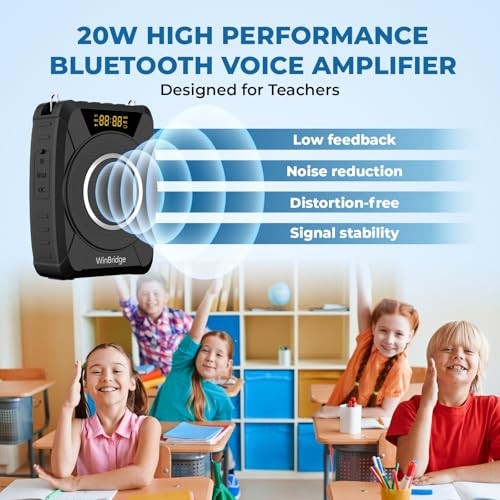 Powerful Portable Voice Amplifier with Bluetooth5.0, Recording and UHF