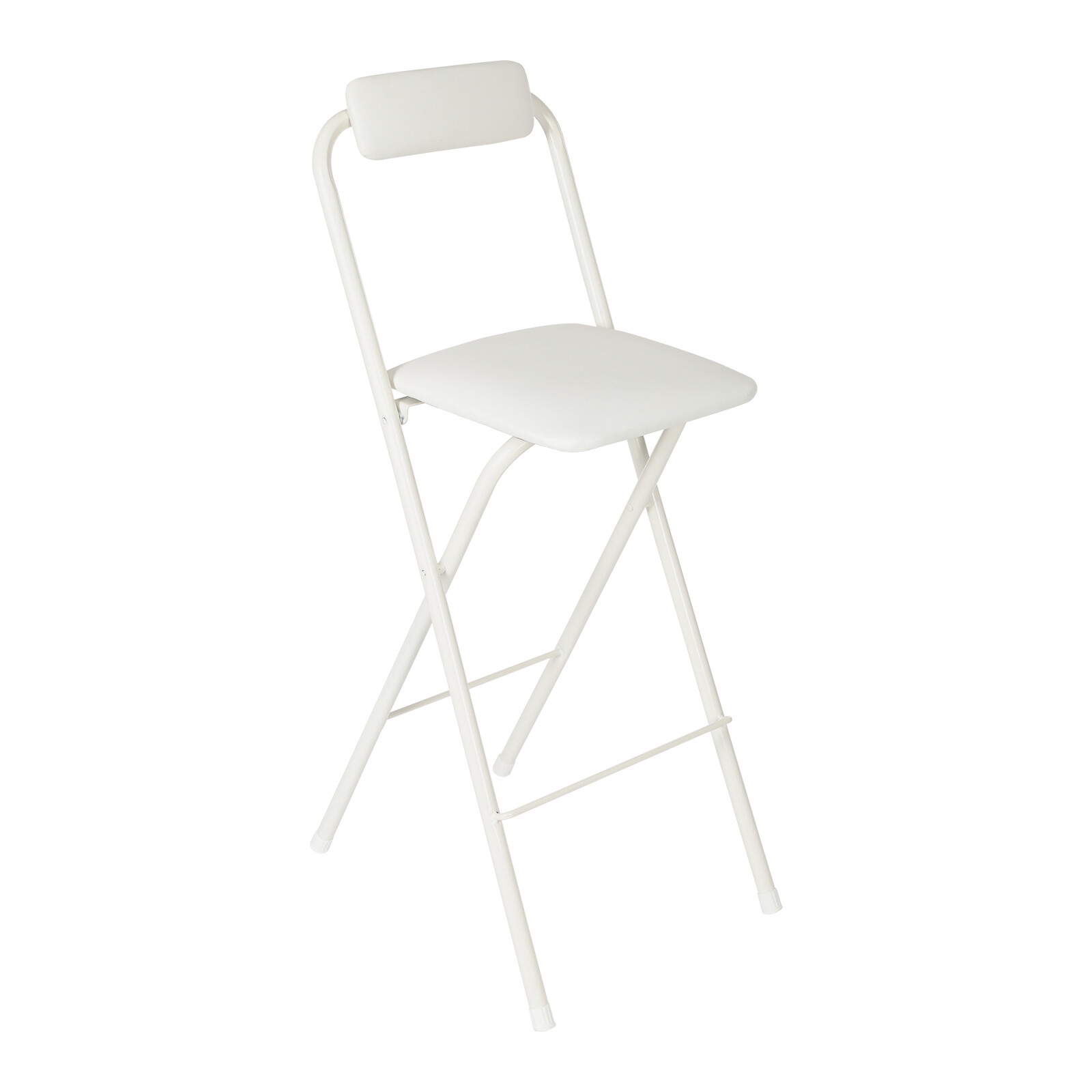 Foldable Chair Tall Folding Chair Portable Folding Stool W/ Backrest 70cm Seat