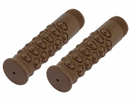 NEW! SKULL GRIPS 7/8 LONG 116MM KRATON RUBBER BROWN.