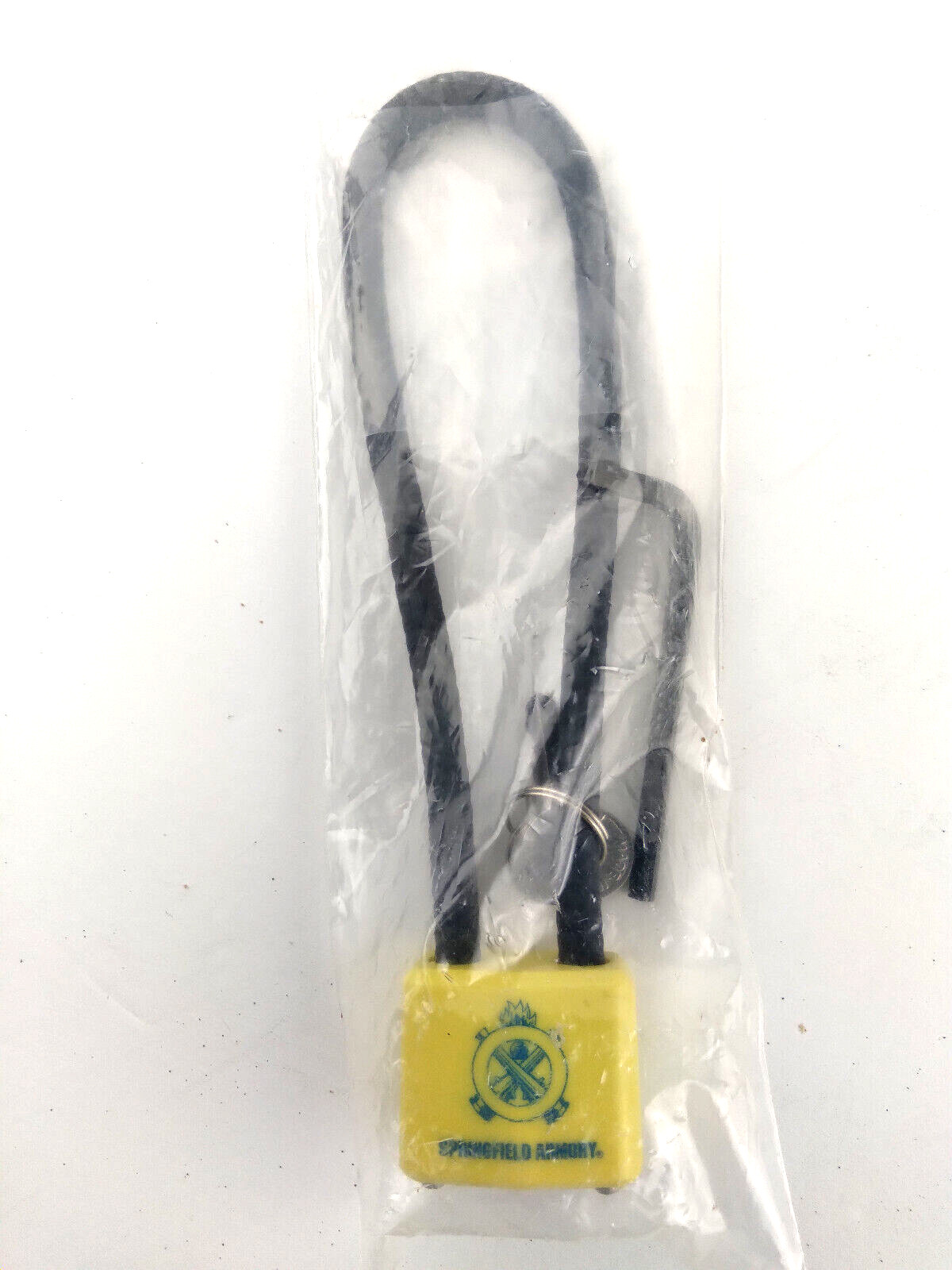 NEW SPRINGFIELD ARMORY YELLOW GUN PISTOL CABLE LOCK GENUINE OEM  W/KEYS & WRENCH