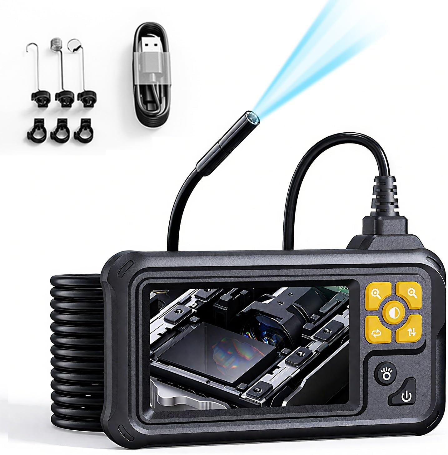 16.4ft Non-Handheld IP67 Waterproof Endoscope Integrated Screen Pipe Scope