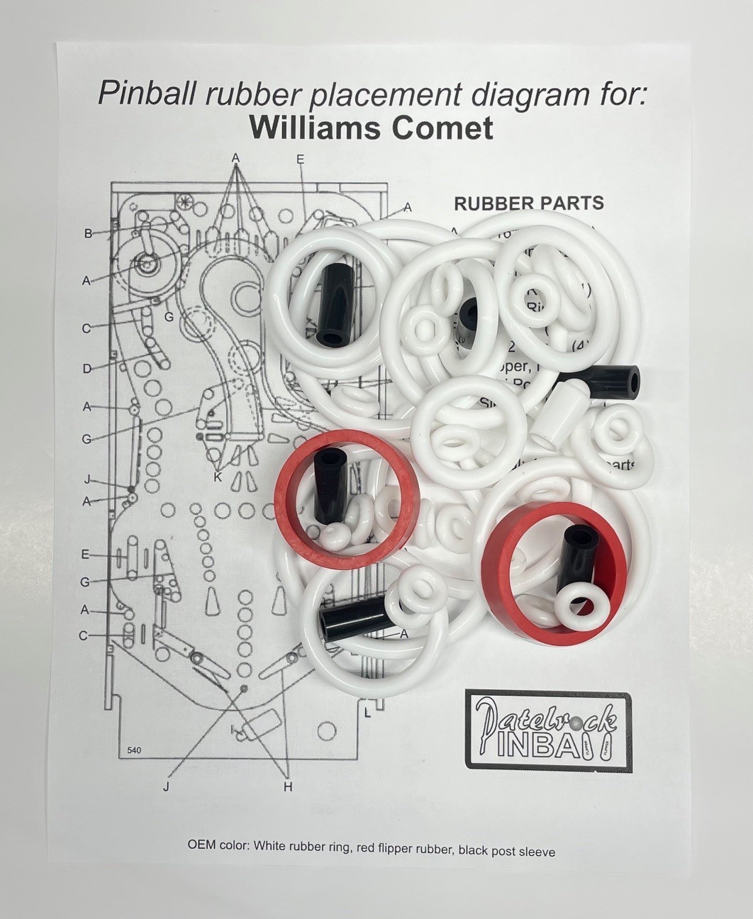 1985 Williams Comet Pinball Machine Rubber Ring Kit     ***Customize Your Kit***