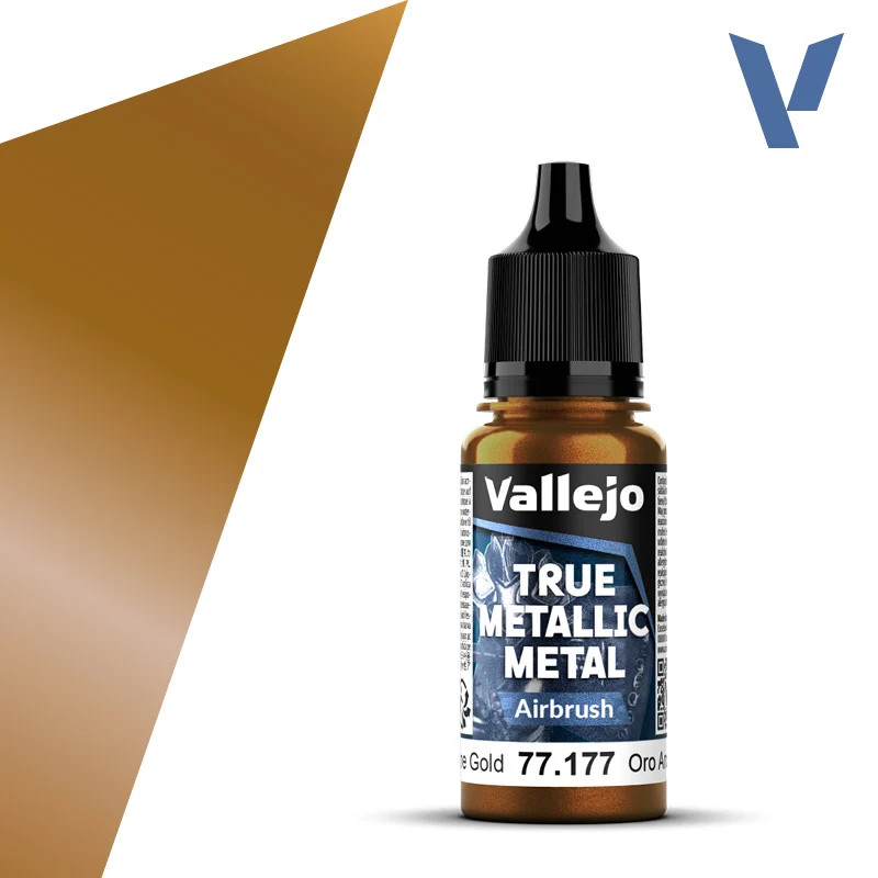 Vallejo True Metallic 77.177 Arcane Gold Airbrush 18ml
