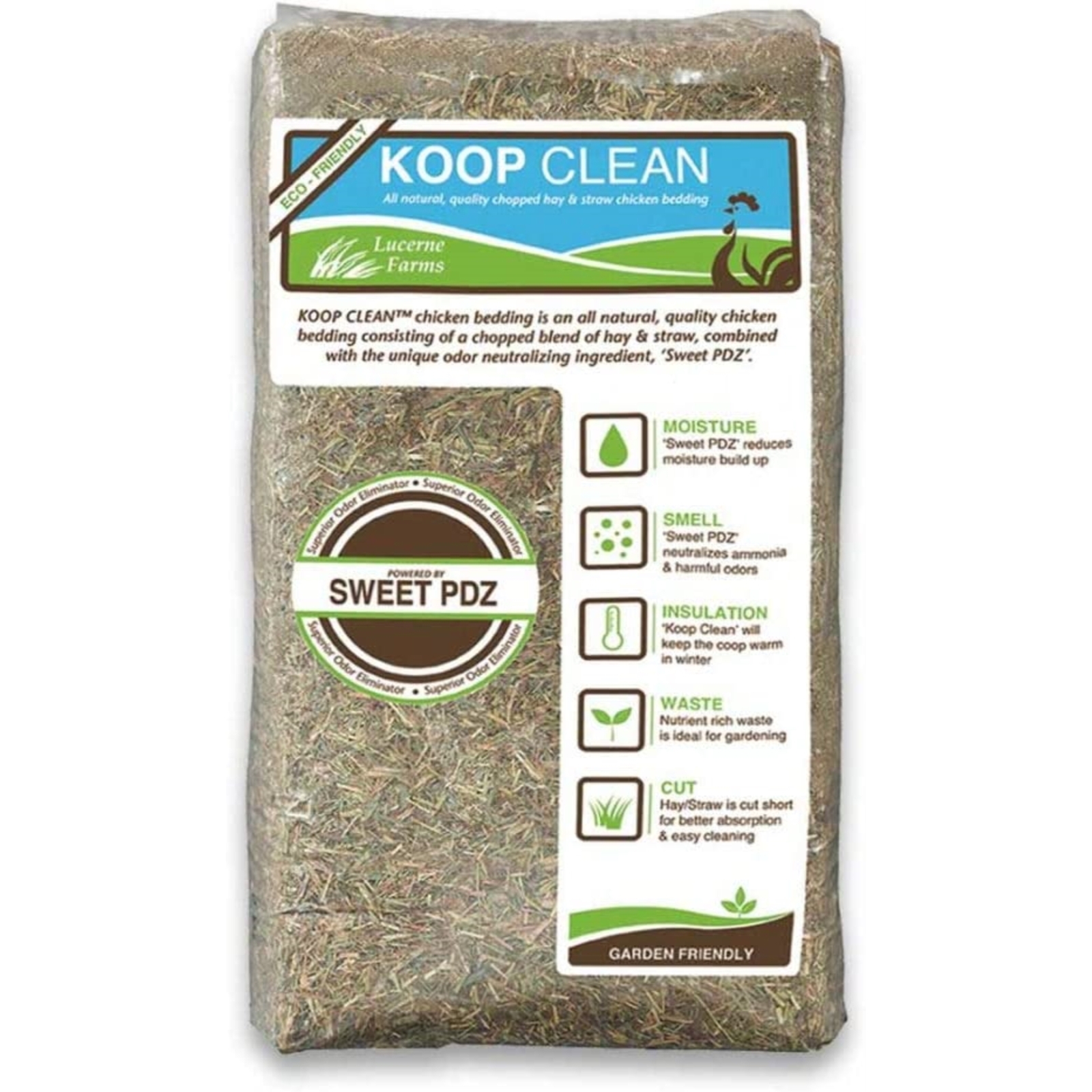 Koop Clean Chicken Hay and Straw Bedding for Coops​, 2.4cu ft