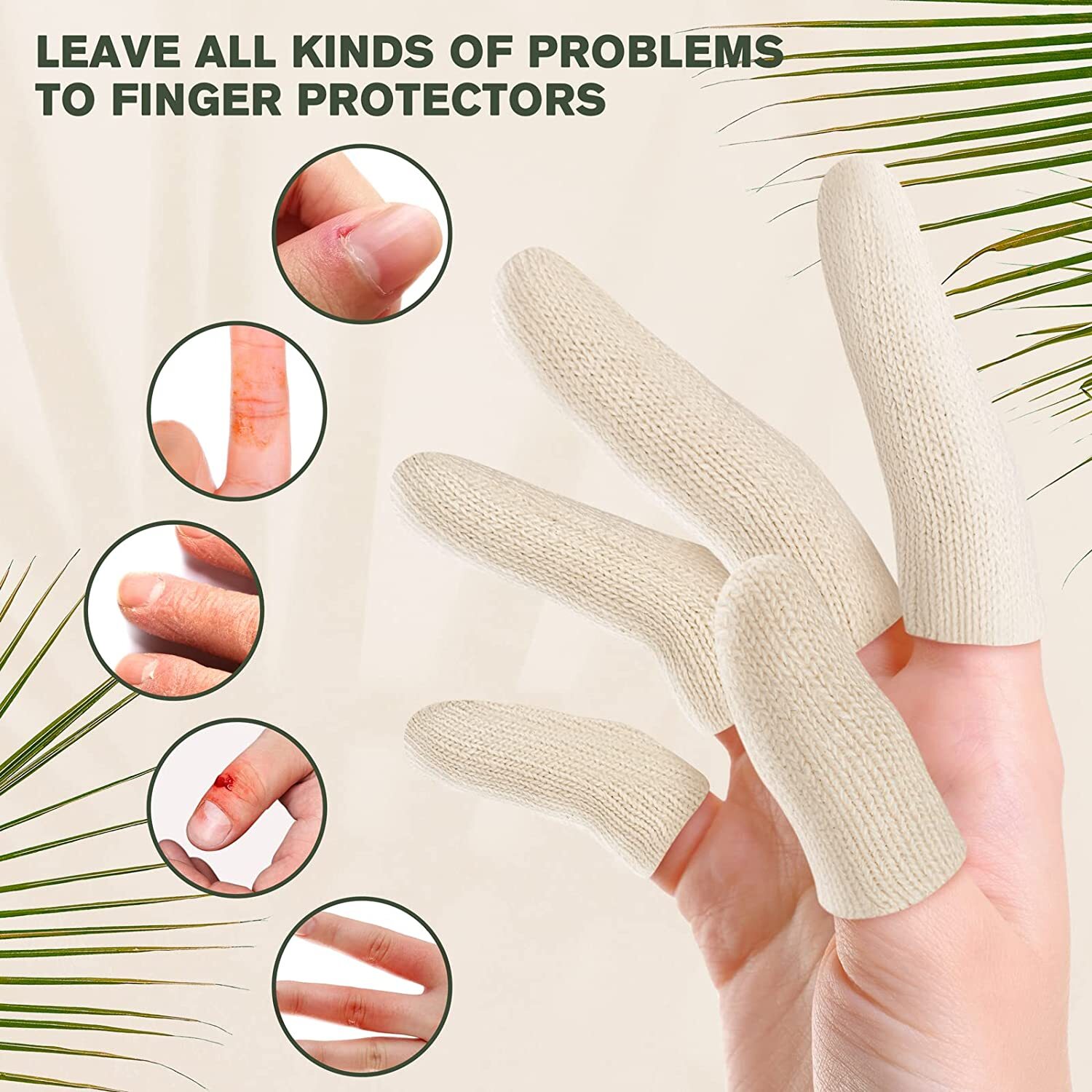 EvridWear Cotton Finger Cots Thumb Protector (20PCS/Pack) 2 Sizes Bulk Packs
