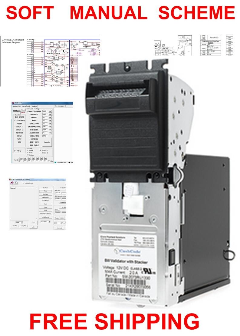 Cash Code SM Bill Acceptor Note Validator MANUAL SOFT SCHEME CIRCUIT