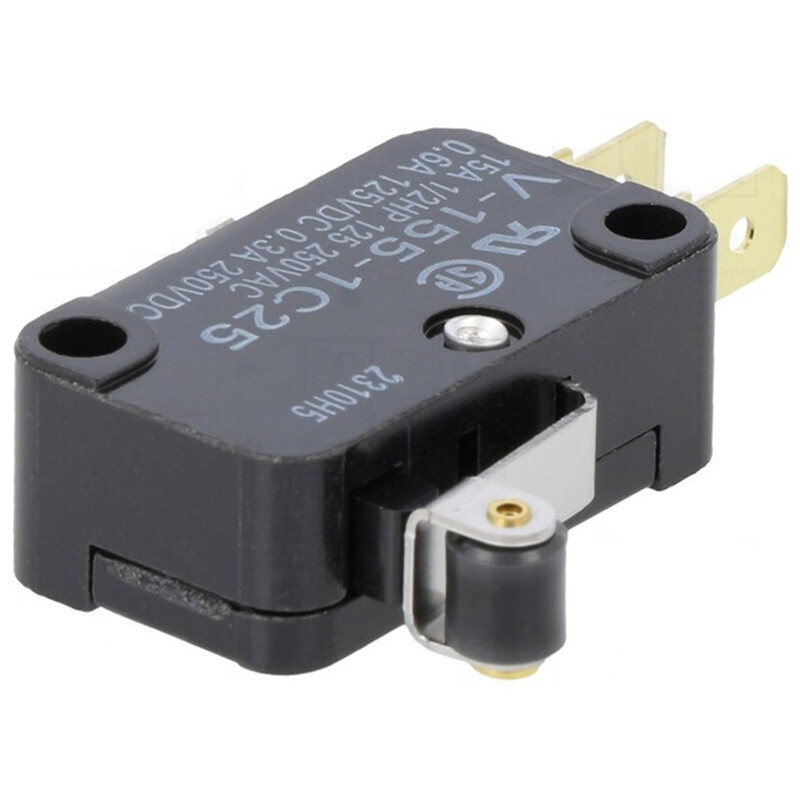 10Pcs For Omron V-155-1C25 Black Hinge Roller Lever Micro Limit Switch 15A