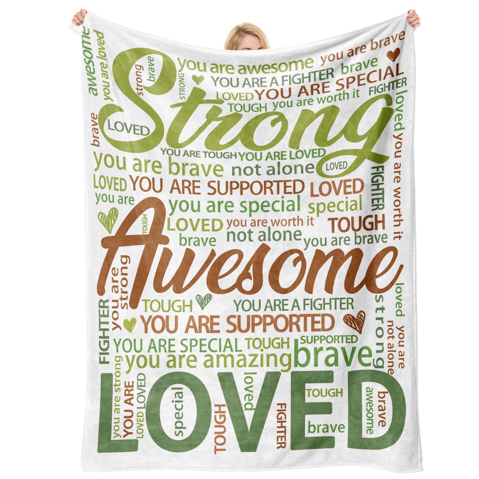 Super Soft Hug Blanket for Boy Girl, Inspirational Healing Gift for Cancer Pa...