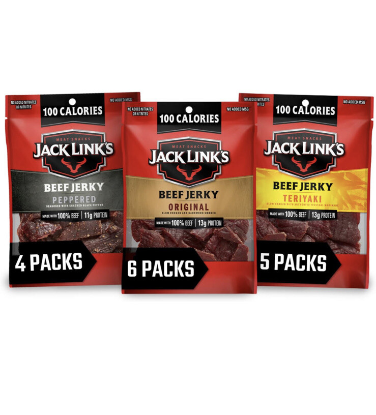 Jack Link'S Beef Jerky Variety Pack - Includes Original, Teriyaki, and Peppered