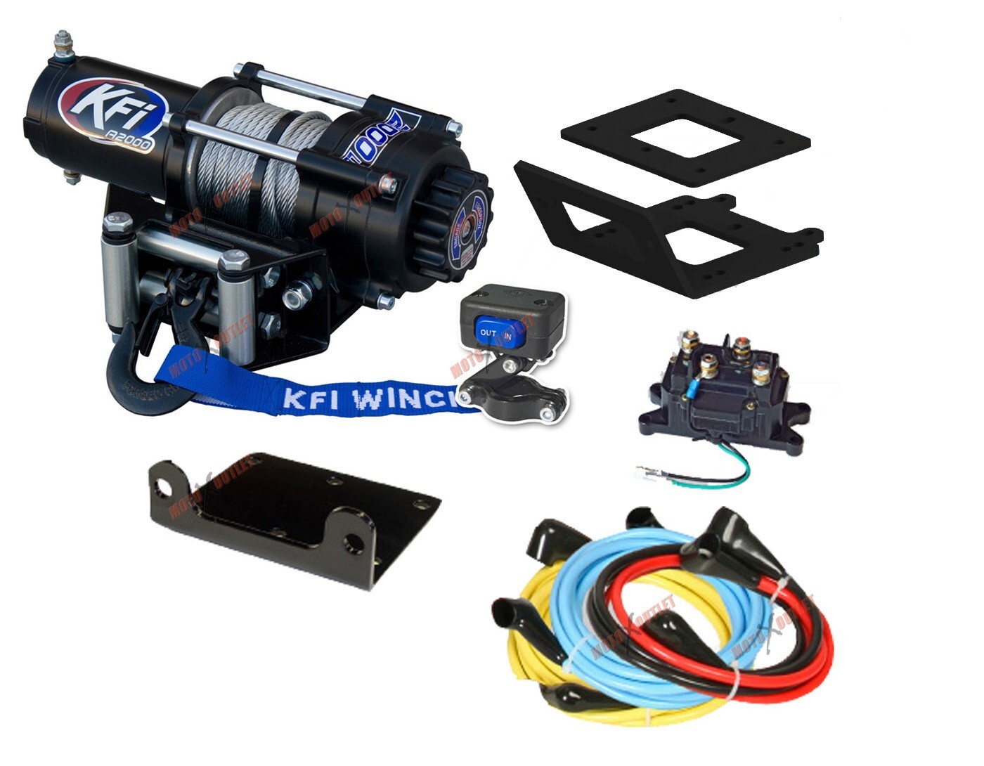 Yamaha 450 Kodiak Winch and Mount Plate Kit 2018-2026 2000 lbs KFI ATV 4X4