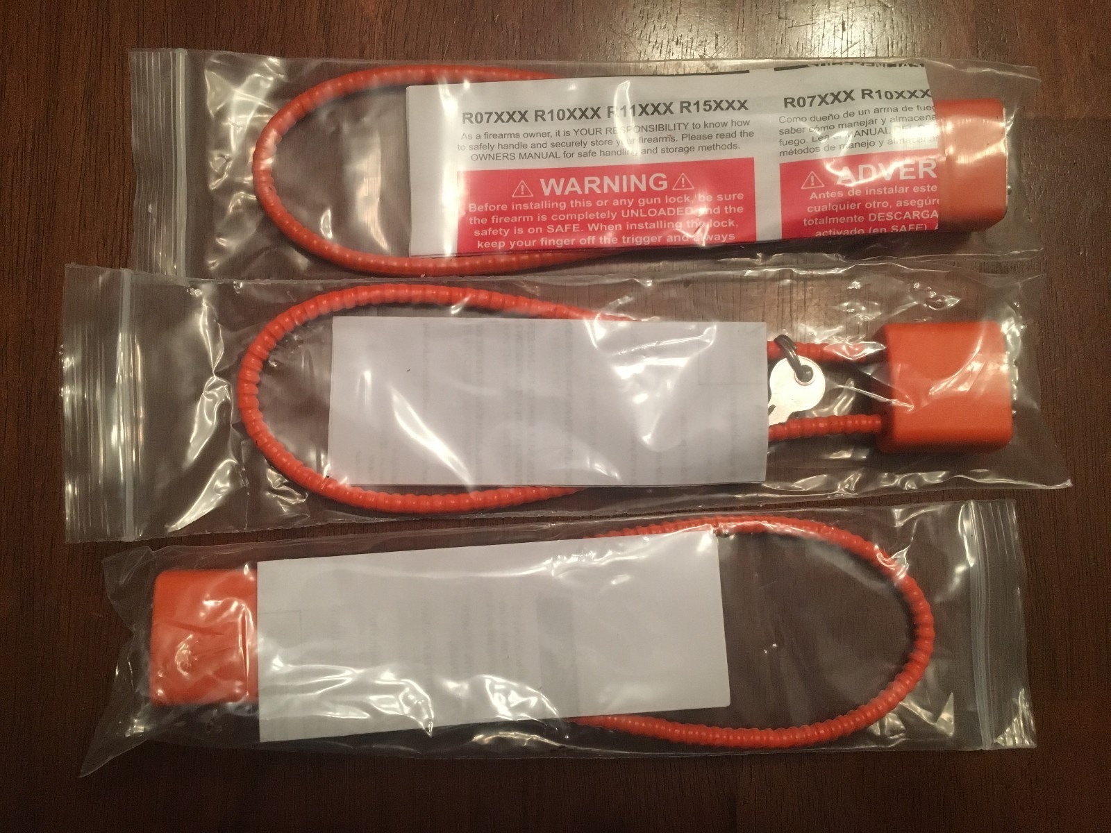 THREE Cable Gun Lock Pistol Shotgun Rifle Child Safety**FREE SHIP