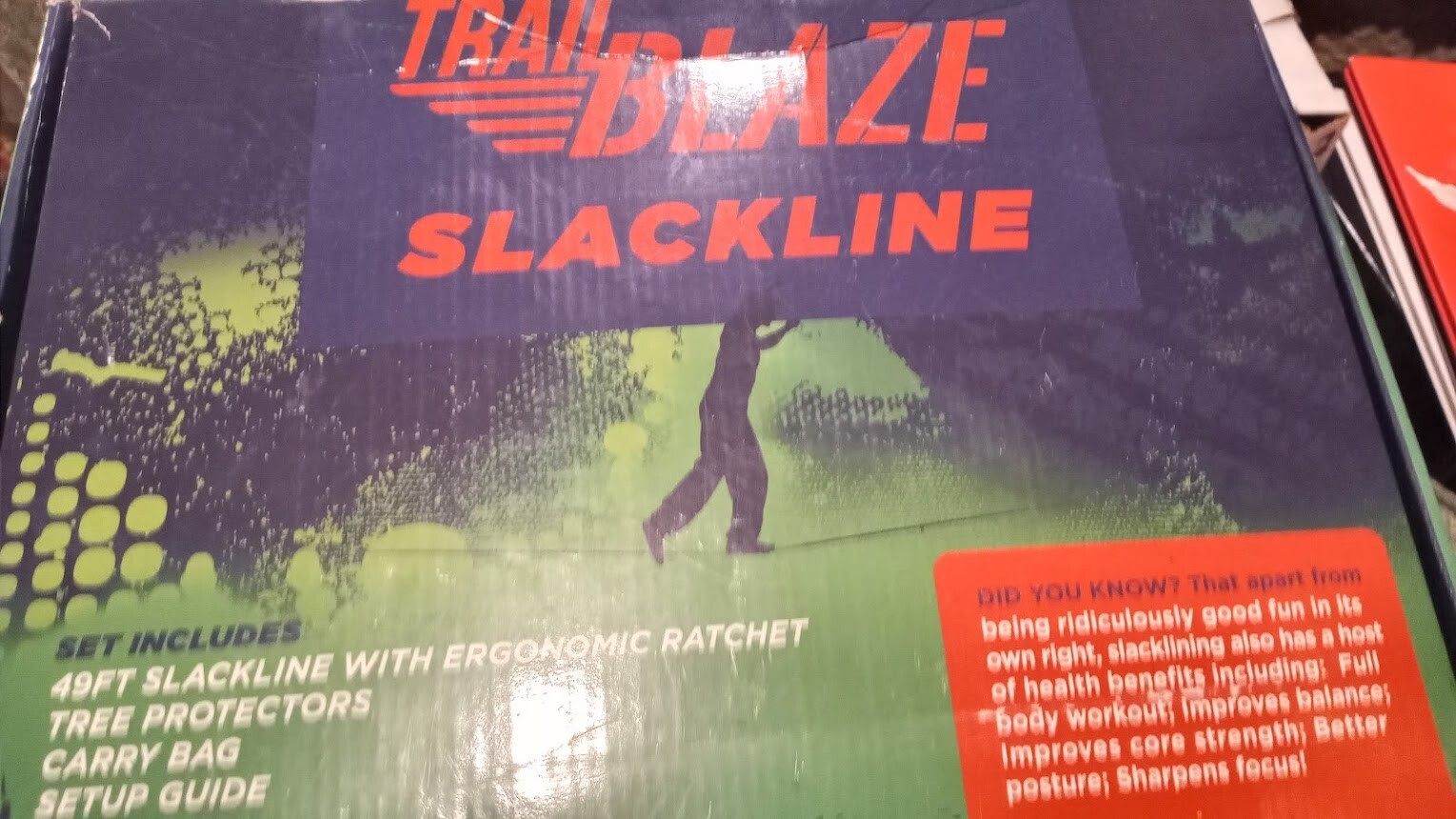 Trail Blaze Trailblaze 49 ft Slackline With Ratchet, Tree Protectors & Carry Bag