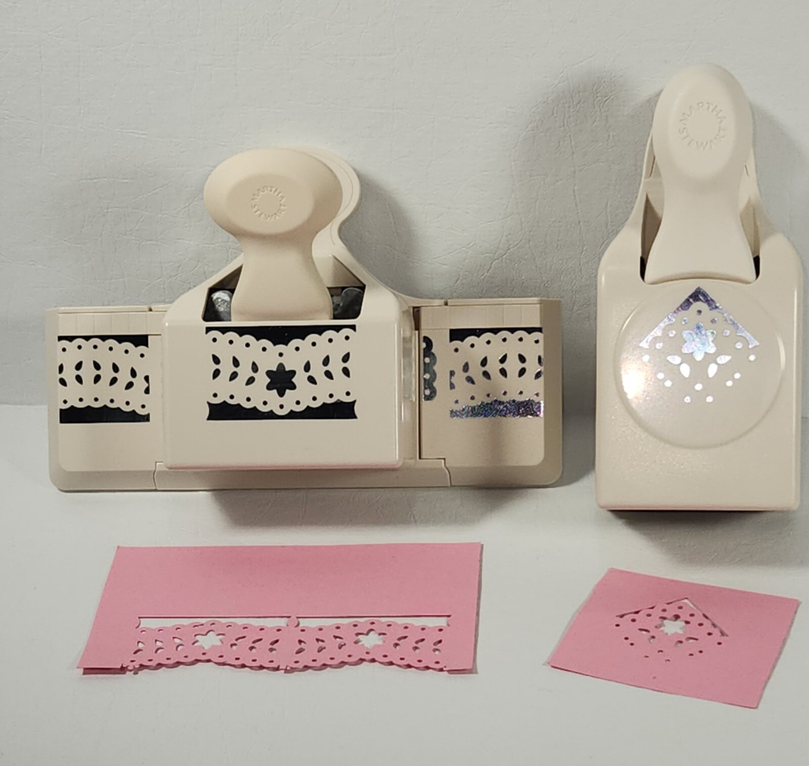 2 Set Martha Stewart Craft Paper Punch Border Edge & Corner star lace