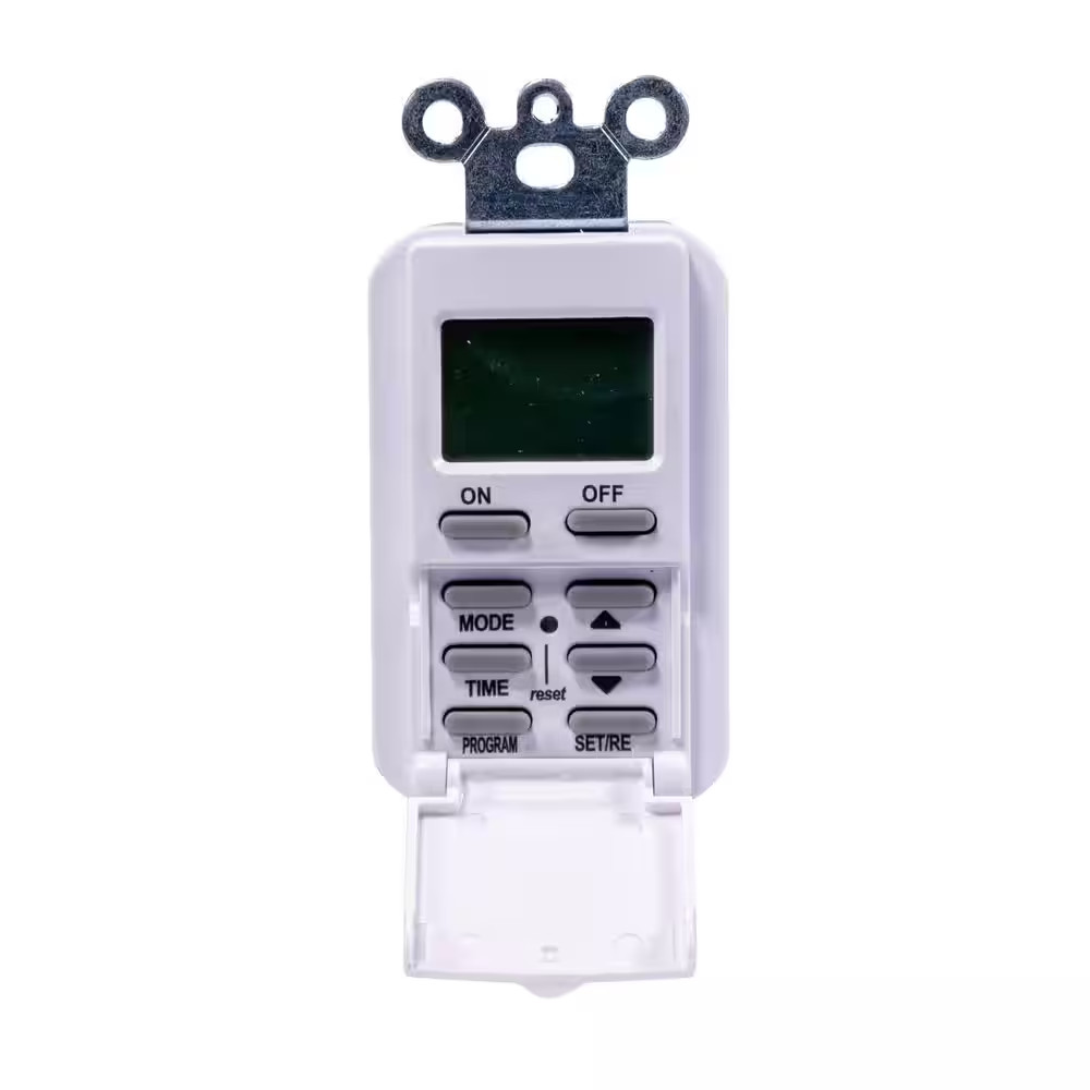 6.4 Amp 7-Day In-Wall Programmable Indoor Digital Timer Switch with No Neutral W