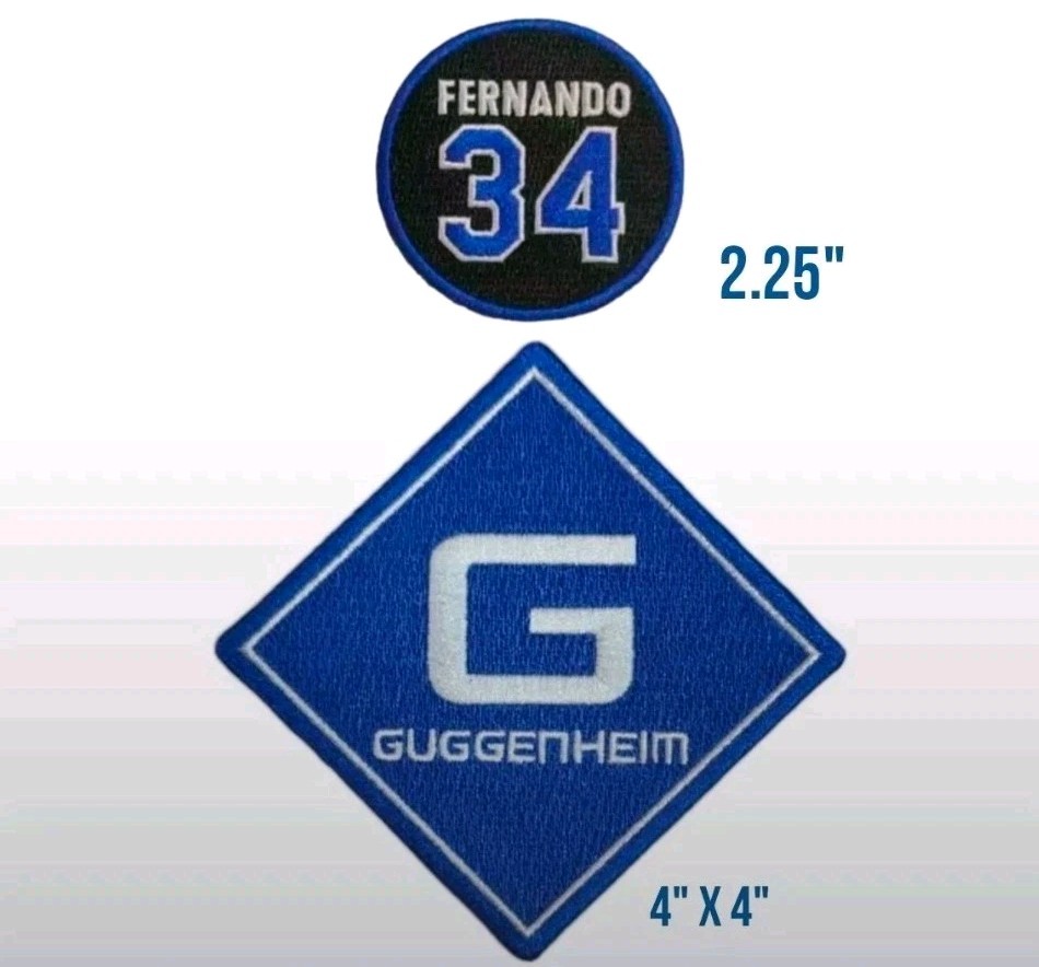 (2) 2025 Dodgers Jersey Patch - Guggenheim Ad & Fernando Valenzuela Memorial