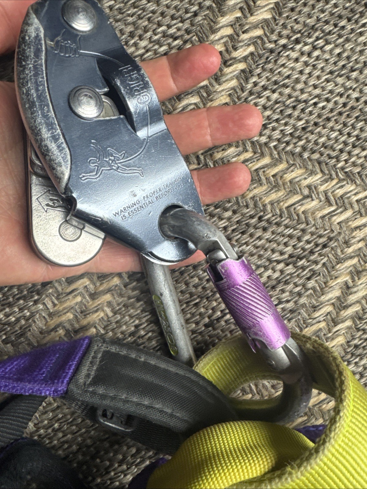 Petzl Jump Harness C20 Large Crolles Climbing W/ Grigi 2 And Wales Caribine