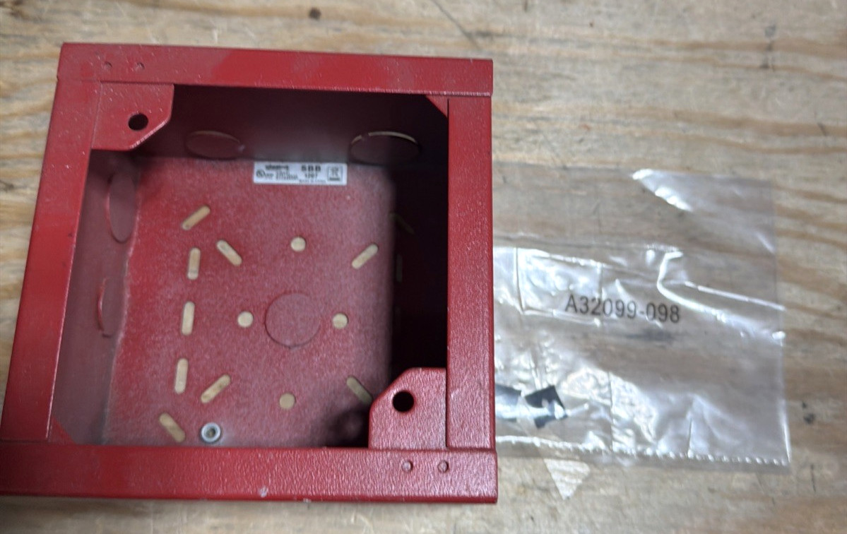 Wheelock SBB-R Surface Mount Steel Backbox Enclosure, Red Open Box