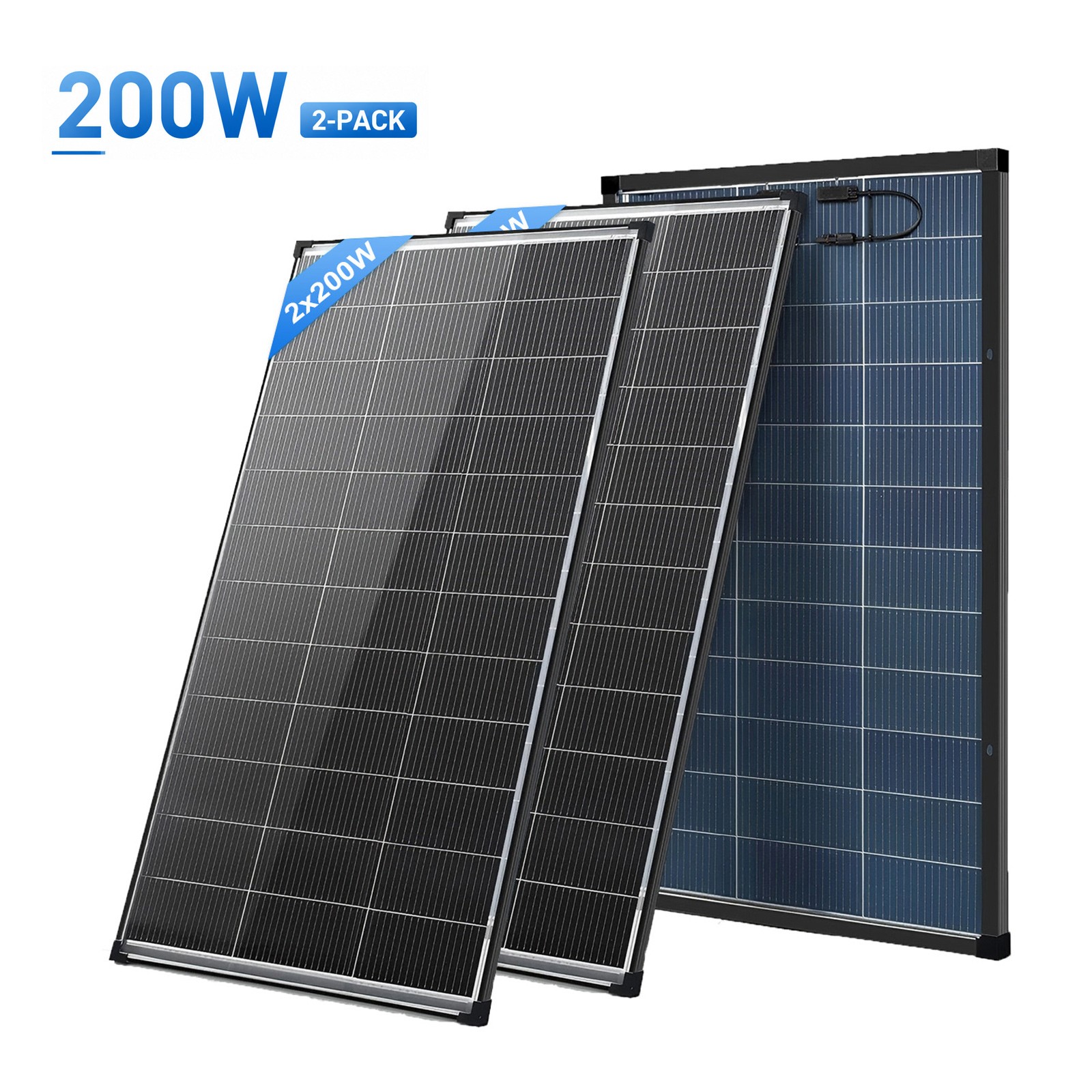 AeternaSol 400W (200W*2) Bifacial Solar Panel N-Type Mono 18V Roof RV Off-Grid