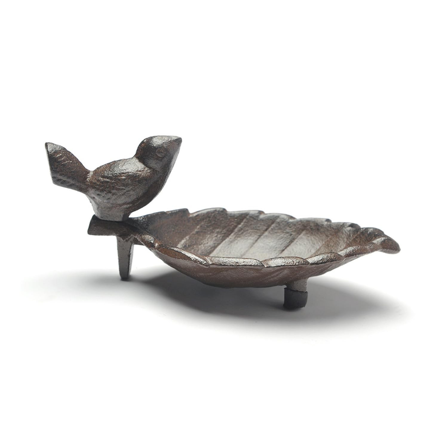 DTSFHTDAL Cast Iron Bird Feeder, Leaf 18*9*8 cm / 7.1*3.5*3.1 inch, Bronze