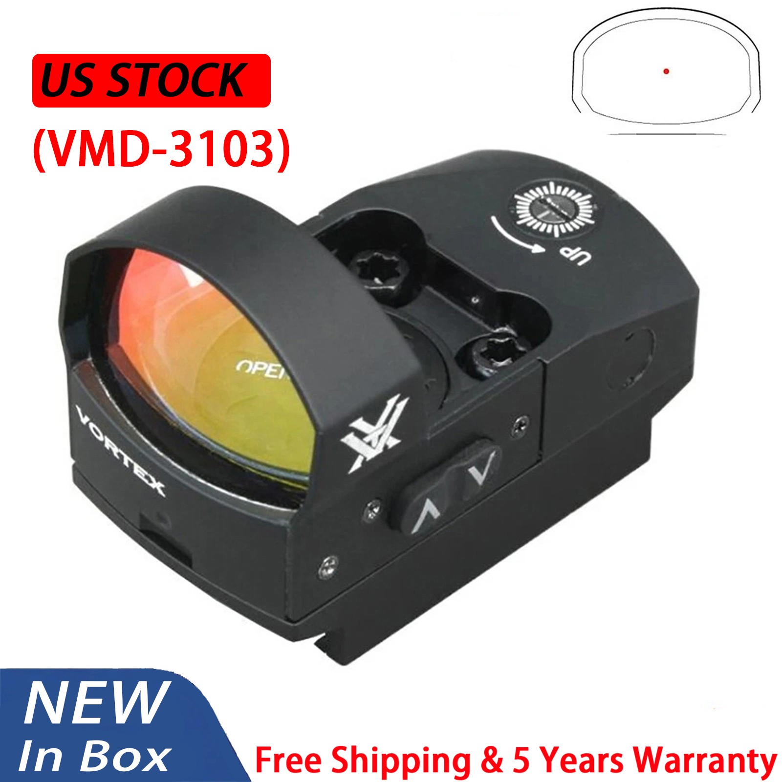 Vortex Venom Red Dot Reflex Sight 3 MOA Black (VMD-3103) Sight for Scope Optics