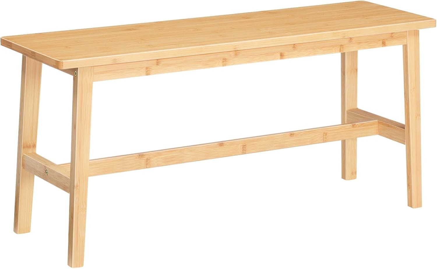39.3'' Bamboo Dining Bench Farmhouse Kitchen Table Bench Kitchen & Living Room