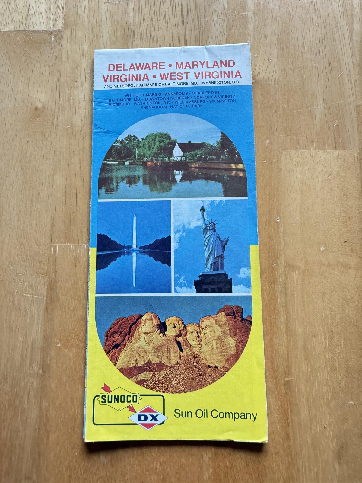 Vintage Sunoco Delaware Maryland Virginia West Virginia Road Map Brochure USA